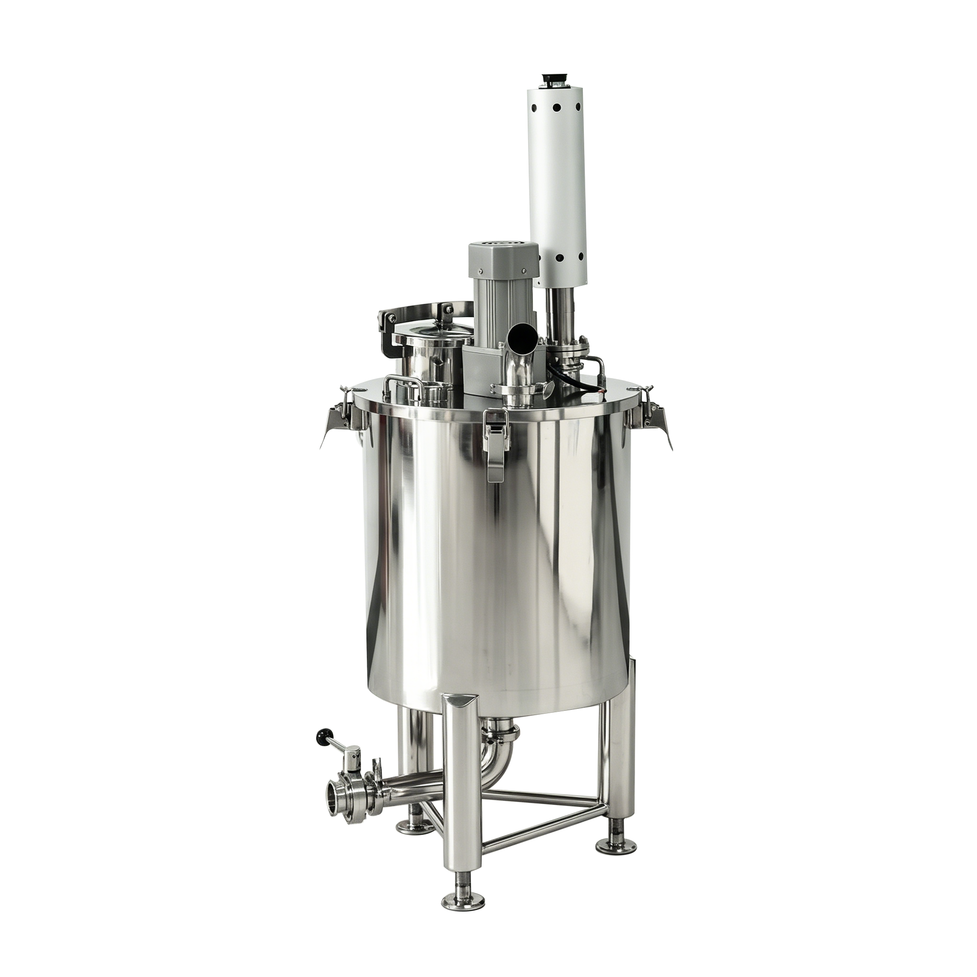 Omogeneizzatore ad ultrasuoni combinato con serbatoio e reattore per emulsione e dispersione